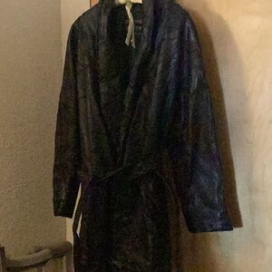 Genuine leather handcrafted fully lined belted jacket